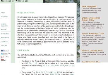 위트니스 리의 가르침에 대한 지방 교회들과 리빙스트림 미니스트리(LSM)의 공개 서한